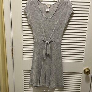 Caution To The Wind Grey and White Striped dress